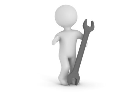 render of a man with a wrenchの写真素材