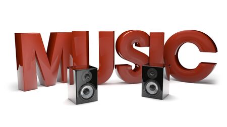 Render of the text music and speakersの写真素材