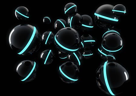 render of a group of reflective ballsの写真素材
