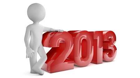 3d render of a man with the text 2013の写真素材