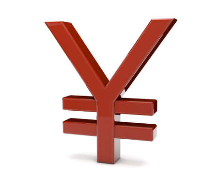 3d render of the yen symbolの写真素材