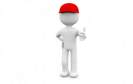man with a cap and thumb up