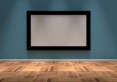 render of an empty frame on the wallの写真素材