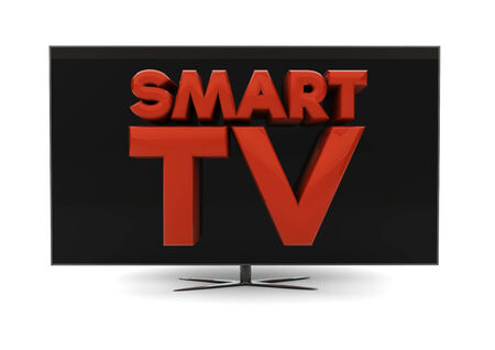 render of the text smart tv on a screenの写真素材