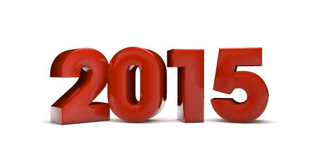 render of text 2015 isolated on white backgroundの写真素材