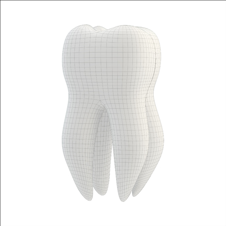 tooth technology concept: tooth with technical 3d lines isolatedの写真素材