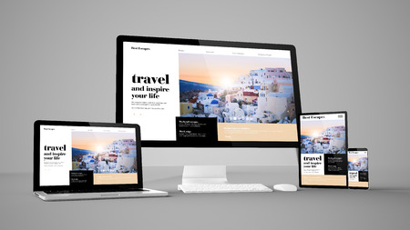 travel website isolated gadget devices 3d renderingの写真素材