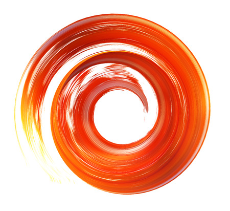 spiral brush stroke orange 3d renderingの写真素材