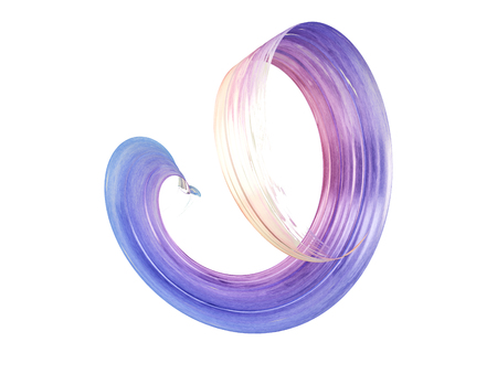 purple brush stroke wavy 3d renderingの写真素材
