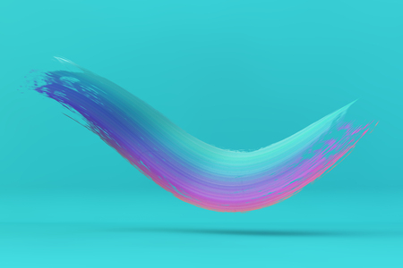 brush stroke on blue background 3d renderingの写真素材