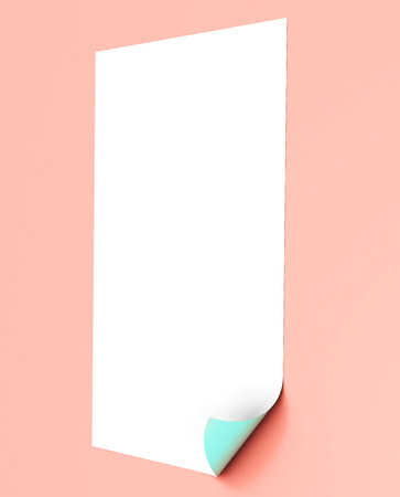poster on a pink wall mockup 3d renderingの写真素材