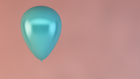 blue balloon on pink background 3d renderingの写真素材