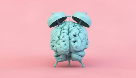 brain clock concept abstract 3d renderingの素材 [FY310134456875]