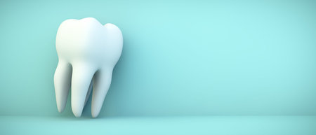 Tooth on blue