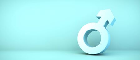 Male icon on blueの写真素材