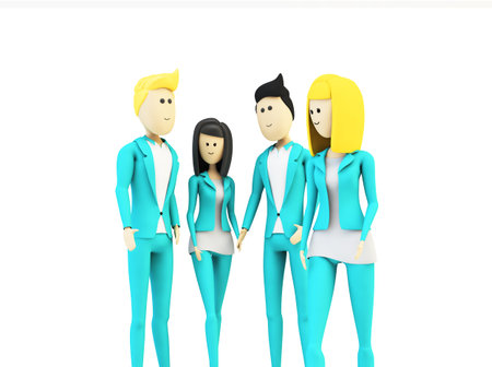 businesspeople crowd 3d rendering isolated