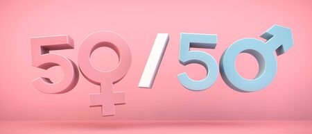 Gender equity concept 3d renderingの写真素材