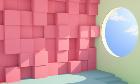 Minimal abstract interior 3d rendering