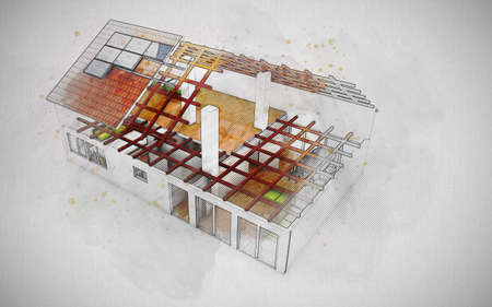 Minimal abstract background 3d renderingの写真素材