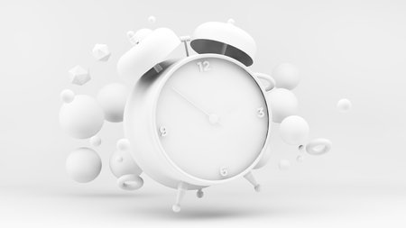 White 3d clock 3d renderingの写真素材