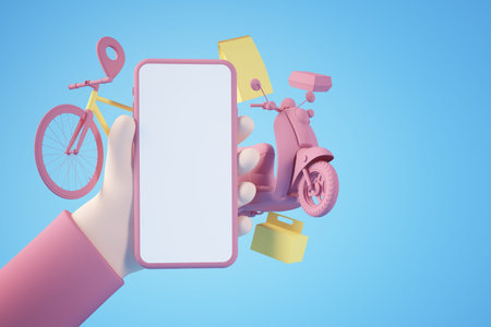 Shopping food online app concept 3d rendering