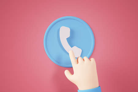 Phone contact button concept 3d renderingの写真素材