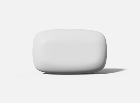 White Soap Bar Mockup. Isolated Cosmetic Product. 3d renderingの写真素材