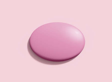 Pink Oval Bar Soap Mockup. Isolated Cosmetic Product. 3d renderingの写真素材