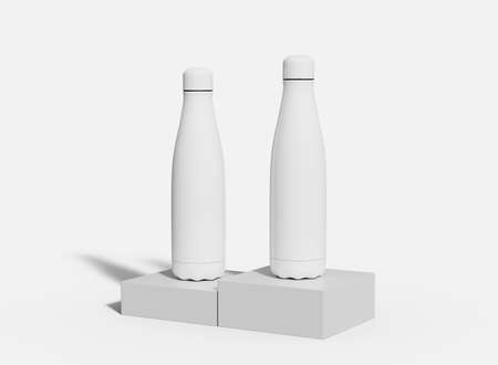 Bottle 3D Illustration Mockup Scene on Isolated Backgroundの写真素材