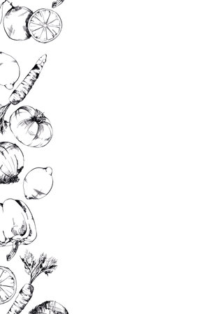 Pattern vegetables illustrationの写真素材