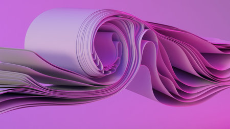 abstract background with folded textile layersの写真素材