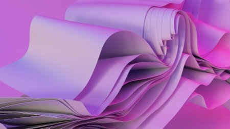 abstract background with folded textile layersの写真素材