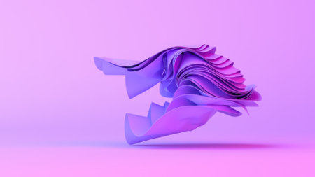 abstract background with folded textile layersの写真素材