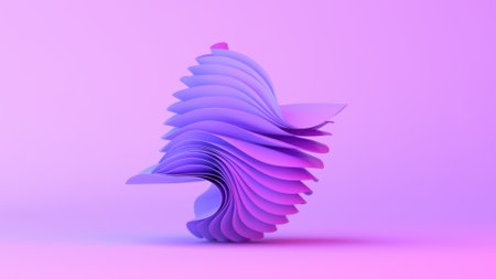 abstract background with folded textile layersの写真素材