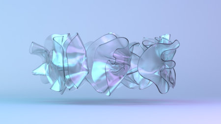 abstract background with folded textile layersの写真素材