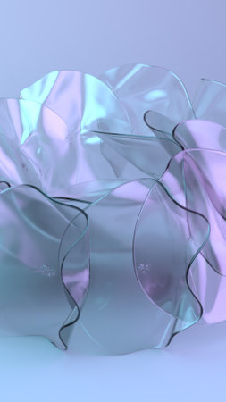 abstract background with folded textile layersの写真素材