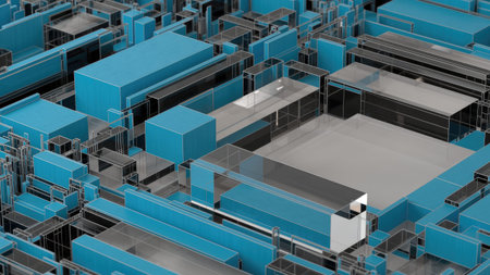 3D geometric shapes backgroundの写真素材