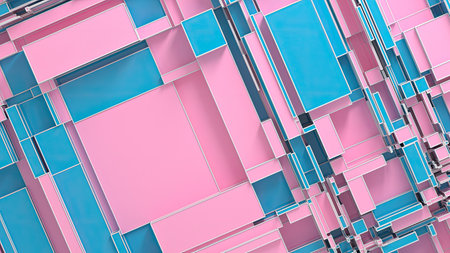 3D geometric shapes backgroundの写真素材