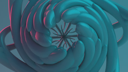 Neon Glow Abstract Metallic Curves