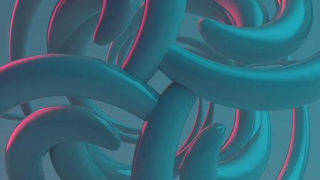 Neon Glow Abstract Metallic Curves