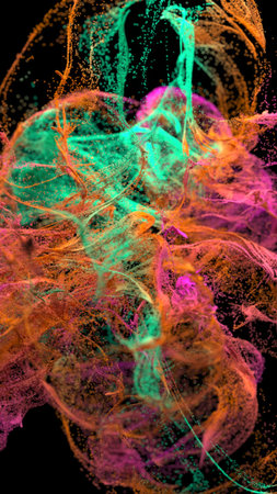 3d abstract background of colorful dot