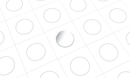 Blank round sticker sheet mockupの写真素材