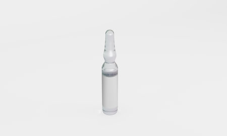 Glass ampoule isolated mockup 3D renderingの写真素材