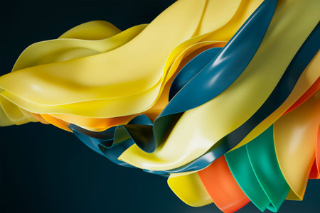 3D Colorful Abstract Wave Folds
