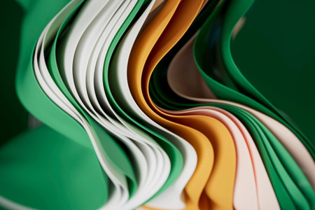 3D Colorful Abstract Wave Folds
