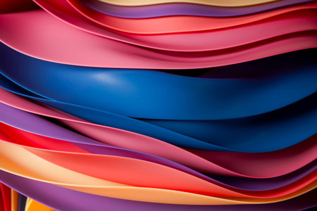 3D Colorful Abstract Wave Foldsの写真素材