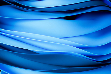 3D Blue Abstract Wave Backgroundの写真素材
