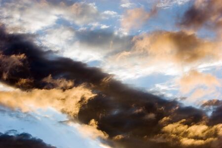 composition of clouds at sunsetの写真素材