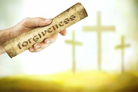 A hand that shows the message of forgiveness from the cross of the Lord Jesus. Jesus blood cries out...