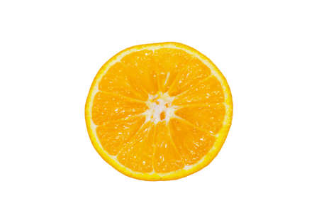 Ripe fresh orange isolated on white backgroundの写真素材